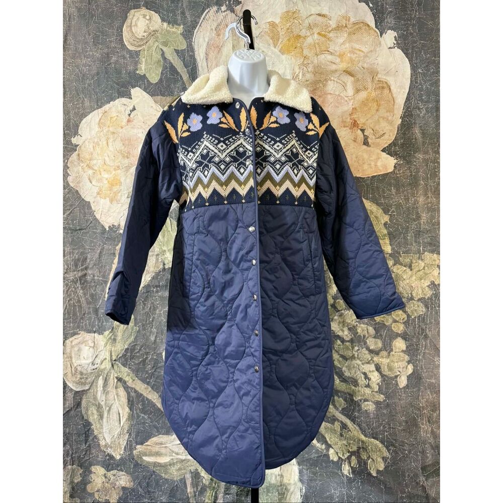 New By Anthropologie Fairisle Mix Liner Jacket Size S - Picture 5 of 13